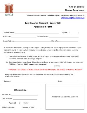 benicia water bill